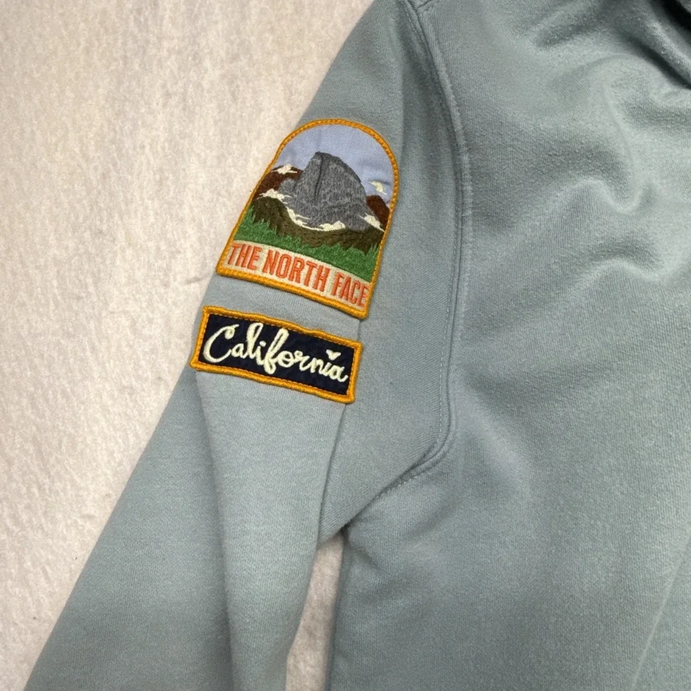 The North Face Novelty Patch Hoodie Mens Medium Light Mint Green Sweatshirt